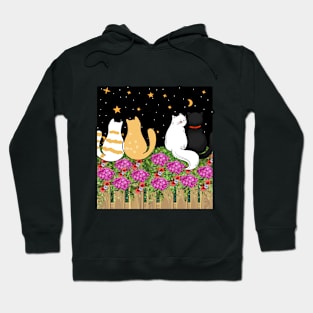 Cats looking the Moon Hoodie